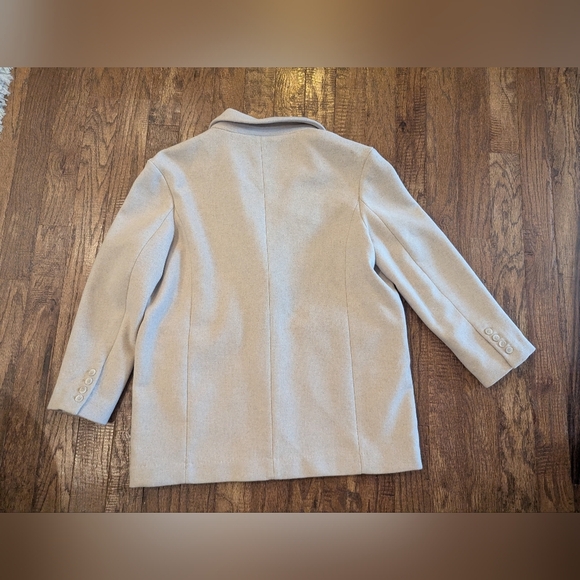 Wool Blend Oversized Blazer Jacket Coat Oversized L/XL Color cream- Sand - Picture 8 of 11